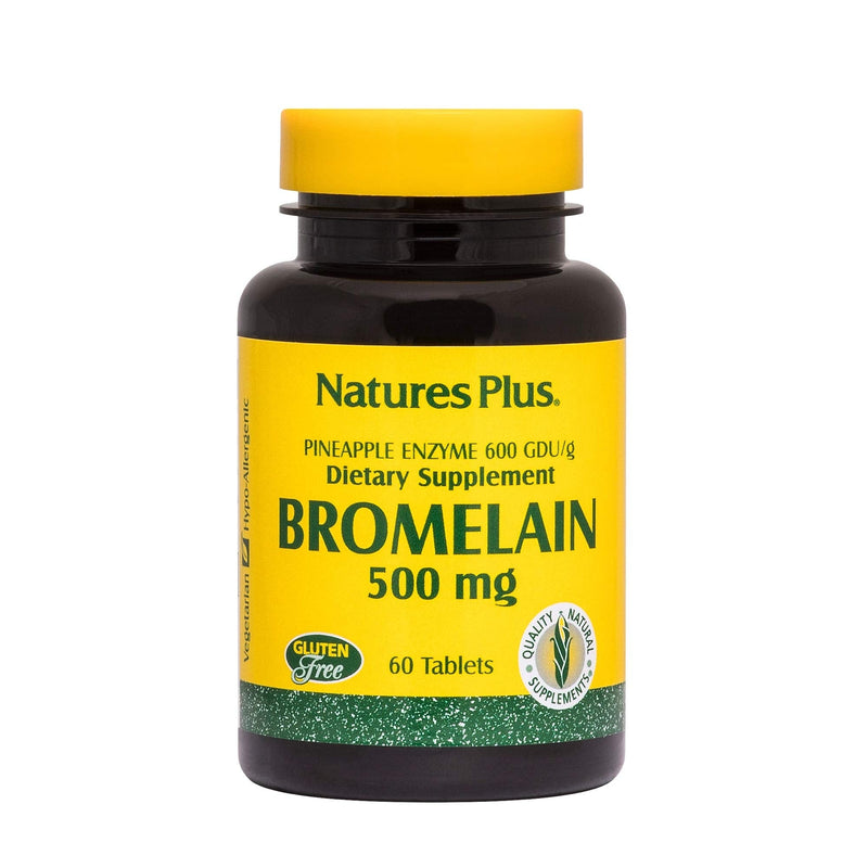 NaturesPlus Bromelain - 500 mg - Natural Proteolytic Enzyme Supplement, Anti-Inflammatory - 60 Vegetarian Tablets (60 Servings) 60 Tablets - NewNest Australia