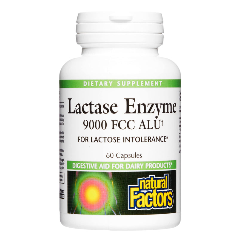 Natural Factors, Lactase Enzyme, Digestive Aid For Lactose and Dairy Intolerance, 60 Capsules - NewNest Australia