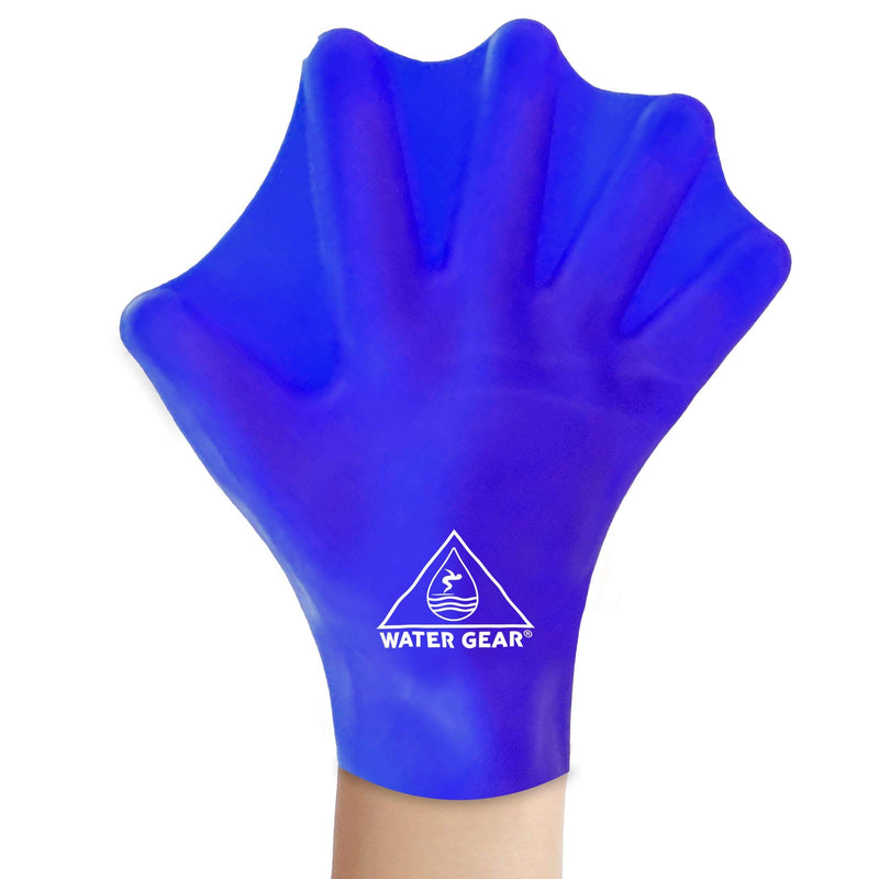 Water Gear Silicone Force Gloves - Aqua Fitness Gloves - Great for Workouts and Diving - Designed with Enhanced Grip Blue Medium - NewNest Australia