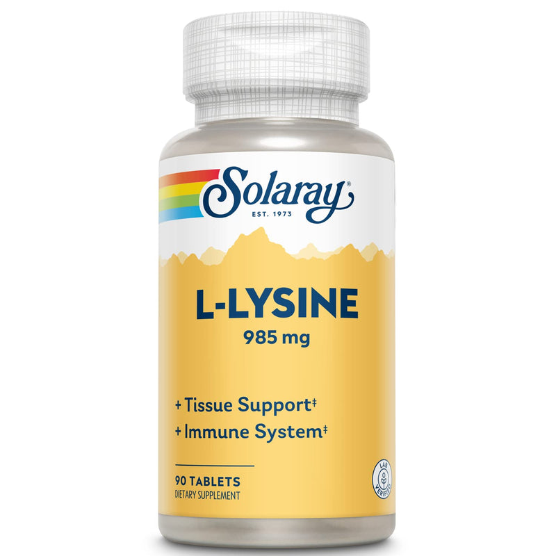 Solaray L-Lysine, Free-Form 1000mg | Amino Acid | Healthy Cognitive, Immune System, Bones & Skin Support | 90ct, 30 Serv - NewNest Australia