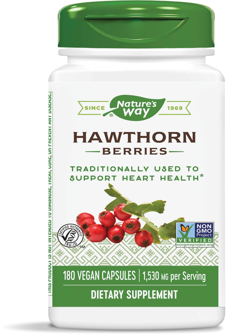 Nature's Way Premium Herbal Hawthorn Berries, 1,530 mg per serving, 180 Capsules (Packaging May Vary) 180 Count (Pack of 1) - NewNest Australia