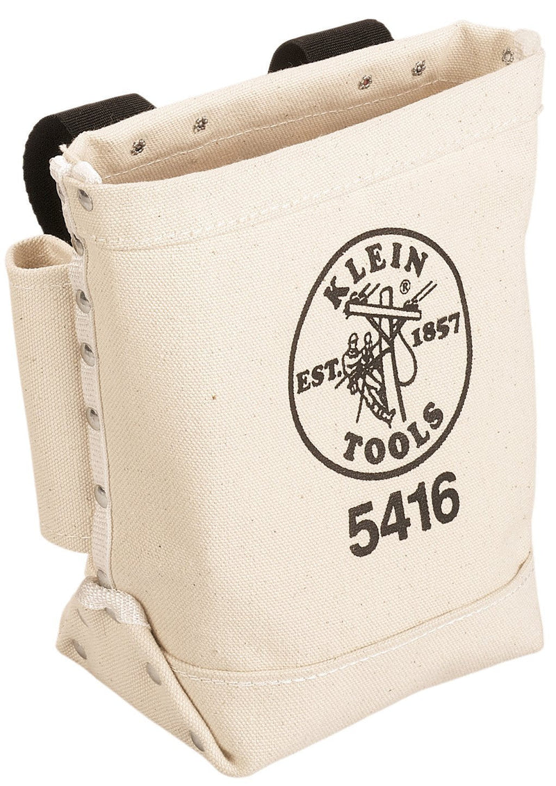 Klein Tools 5416 Tool Pouch, Small Tool Bag for Bolt Storage with Bull Pin Loops and Belt Strap Connect, 5 x 10 x 9-Inch - NewNest Australia