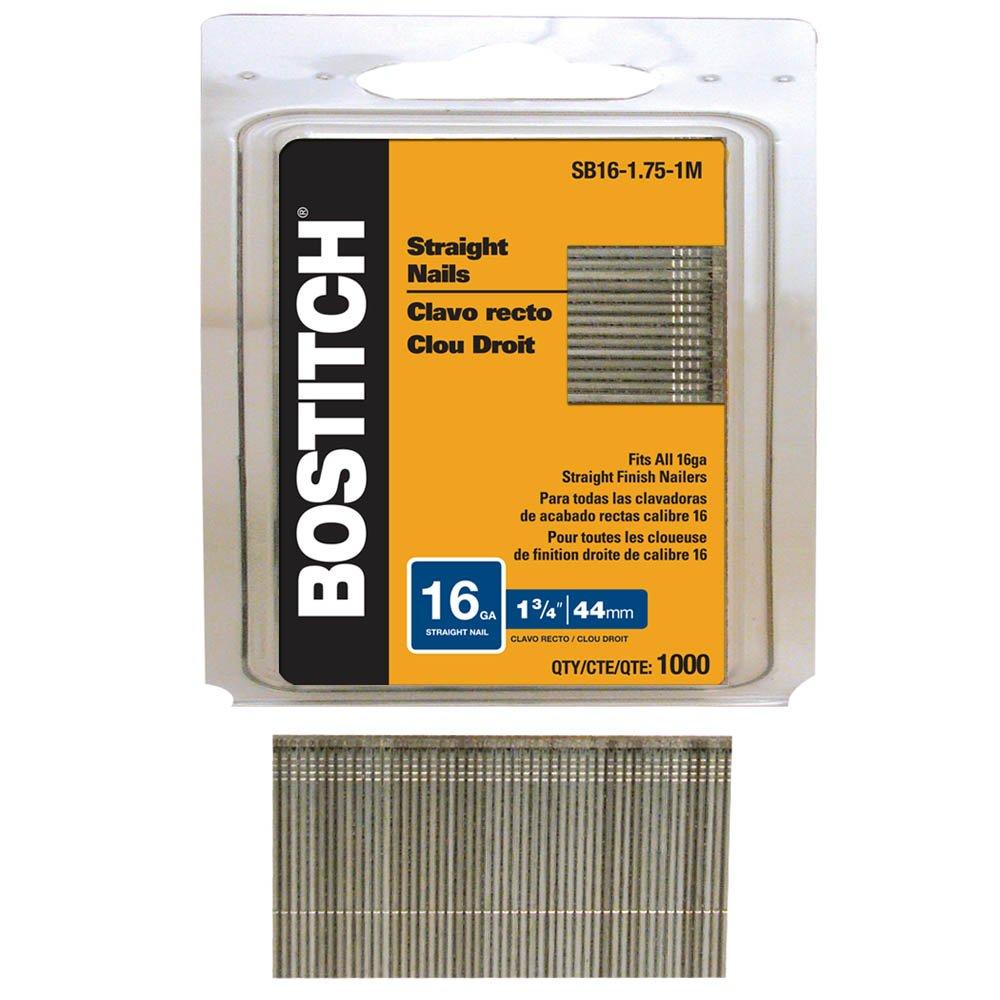 BOSTITCH Finish Nails, Bright , 1-3/4-Inch, 16GA, 1000-Per Box (SB16-1.75-1M) - NewNest Australia
