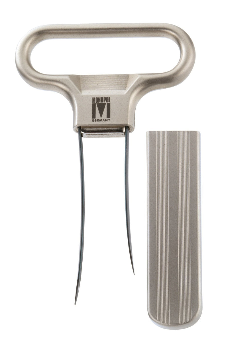 NewNest Australia - Monopol Westmark Germany Steel Two-Prong Cork Puller with Cover (Silver Satin) 1 