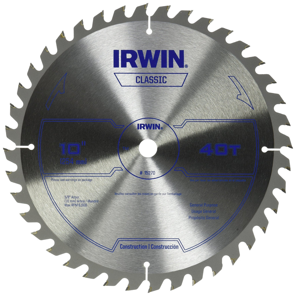 IRWIN 10-Inch Circular Saw Blade, Carbide, 40-Tooth (15270) - NewNest Australia