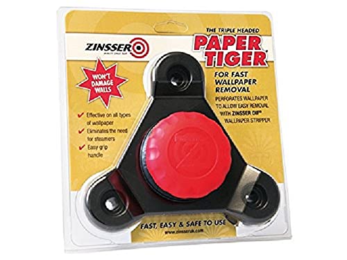 Zinsser 2976 Paper Tiger Free-Floating Self-Aligning Triple Head Wallpaper Remover Tool, 1 in L X 3 in W, Steel Teeth - NewNest Australia