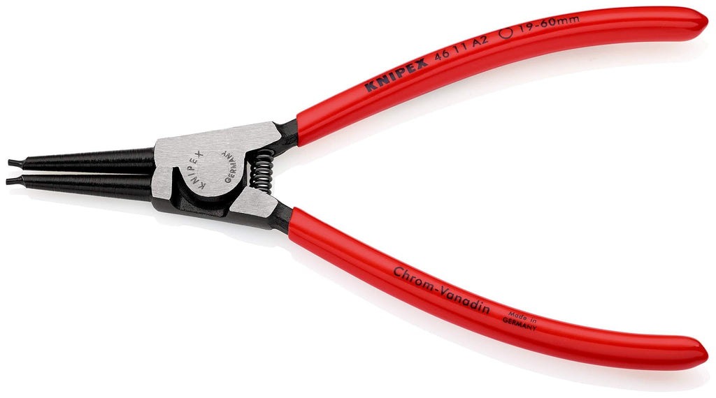 KNIPEX Tools - Circlip Pliers, External, Straight, 3/4"-2 23/64" Shaft Dia. (4611A2) - NewNest Australia