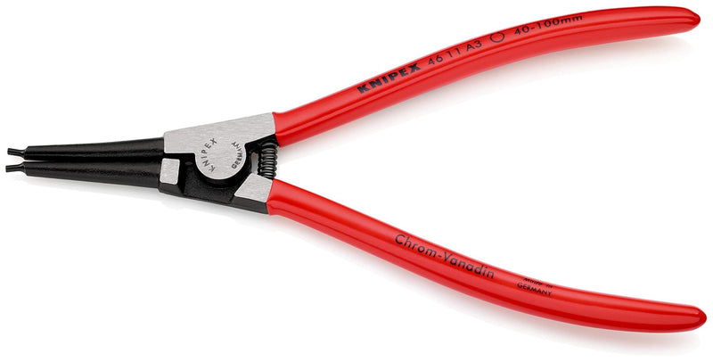 KNIPEX Tools - Circlip Pliers, External, Straight, 1 37/64"-3 15/16" Shaft Dia. (4611A3) - NewNest Australia