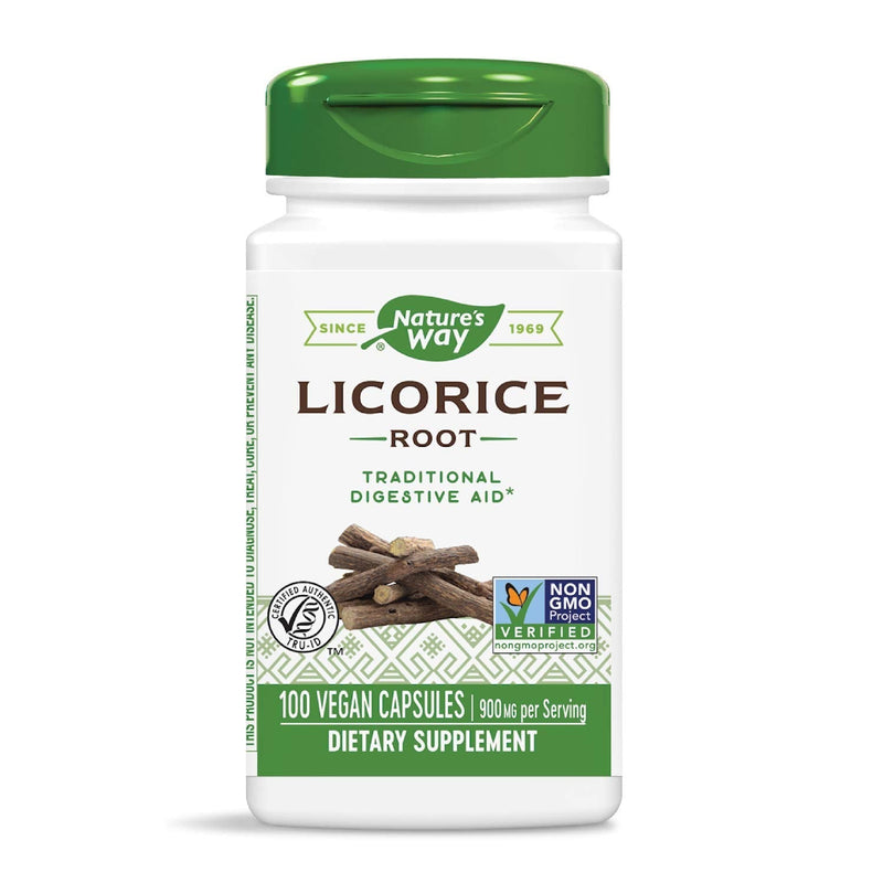 Nature's Way Licorice Root Capsules, 900 mg per serving, Premium Supplement, 100 Vegan Capsules - NewNest Australia