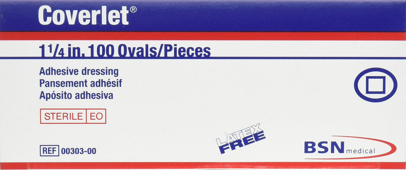 COVERLET OVAL BANDAGES, 1 1/4" (Box of 100) 100 Count (Pack of 1) - NewNest Australia