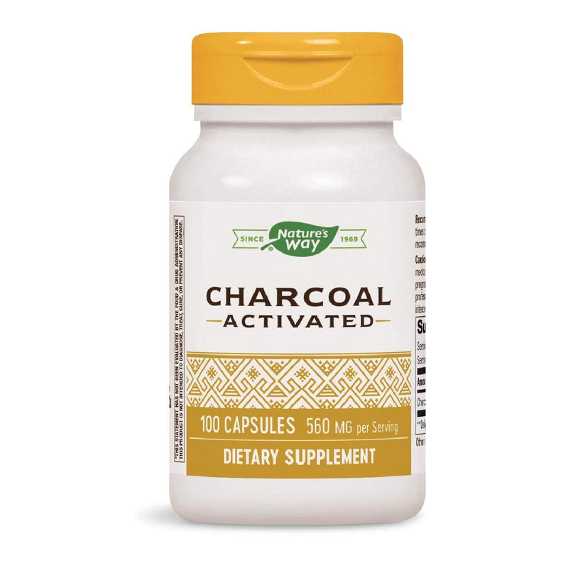 Nature's Way Activated Charcoal Supplement, Gluten-Free, 100 Capsules (Packaging May Vary) - NewNest Australia