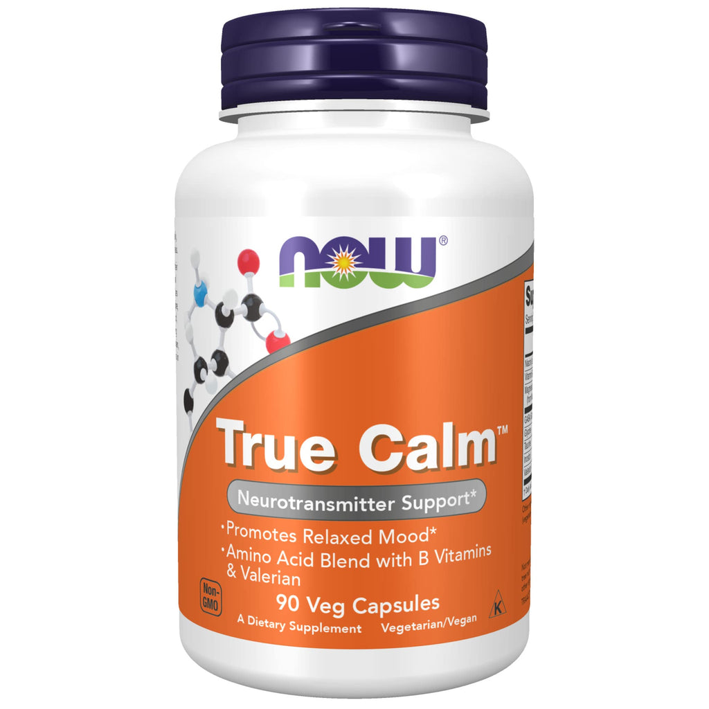 NOW Supplements, True Calm, Amino Acid blend with B Vitamins & Valerian , 90 Veg Capsules 90 Count (Pack of 1) - NewNest Australia