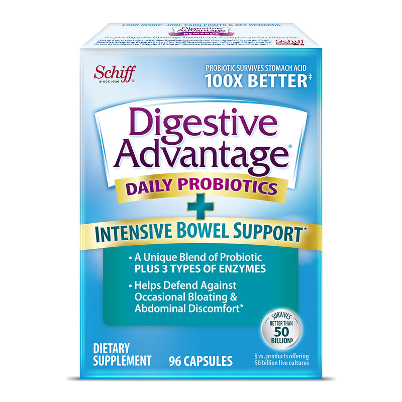IBS Daily Probiotic Capsules for Digestive Health & Gut Health, Digestive Advantage Probiotics For Men and Women (96 count box) - Digestible Enzymes IBS 96CT - NewNest Australia