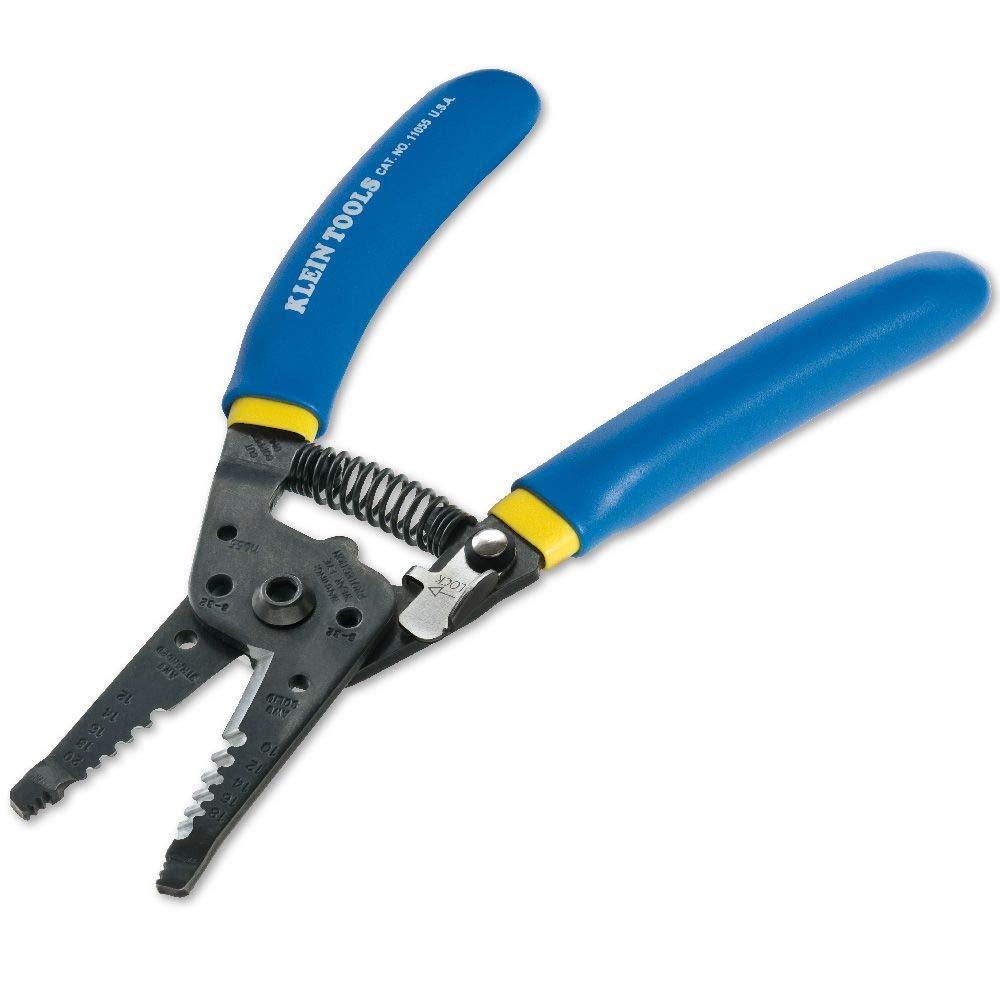 Klein Tools - 11055KLE 11055 Wire Cutter and Wire Stripper, Stranded Wire Cutter, Solid Wire Cutter, Cuts Copper Wire Blue/Yellow 10 - 18 Awg Solid, 12 - 20 Awg Stranded Klein-Kurve - NewNest Australia