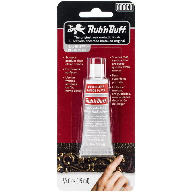 AMACO 76370K Rub 'n Buff Wax Metallic Finish, Silver Leaf, 0.5-Fluid Ounce - NewNest Australia