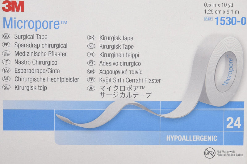 Micropore Surgical Tape, White, 1.25 cm X 9.1m, 24Count 24 Count (Pack of 1) - NewNest Australia