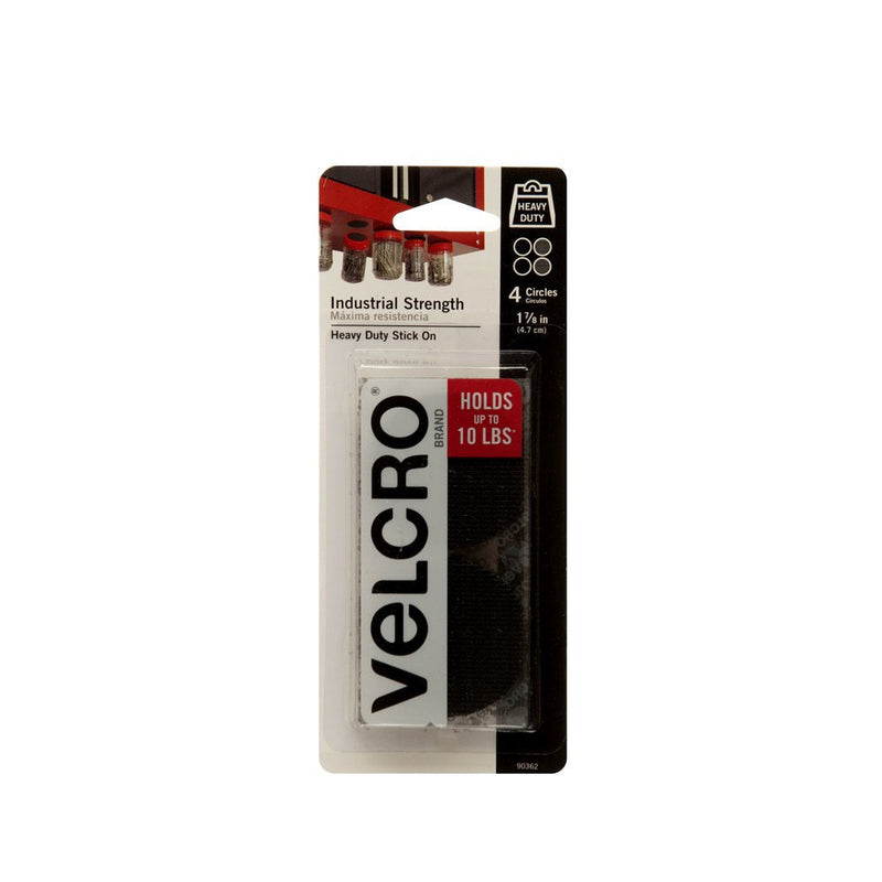 VELCRO Brand Industrial Fasteners Stick-On Adhesive | Professional Grade Heavy Duty Strength | Indoor Outdoor Use, 1 7/8in, Circles 4 Sets Black - NewNest Australia