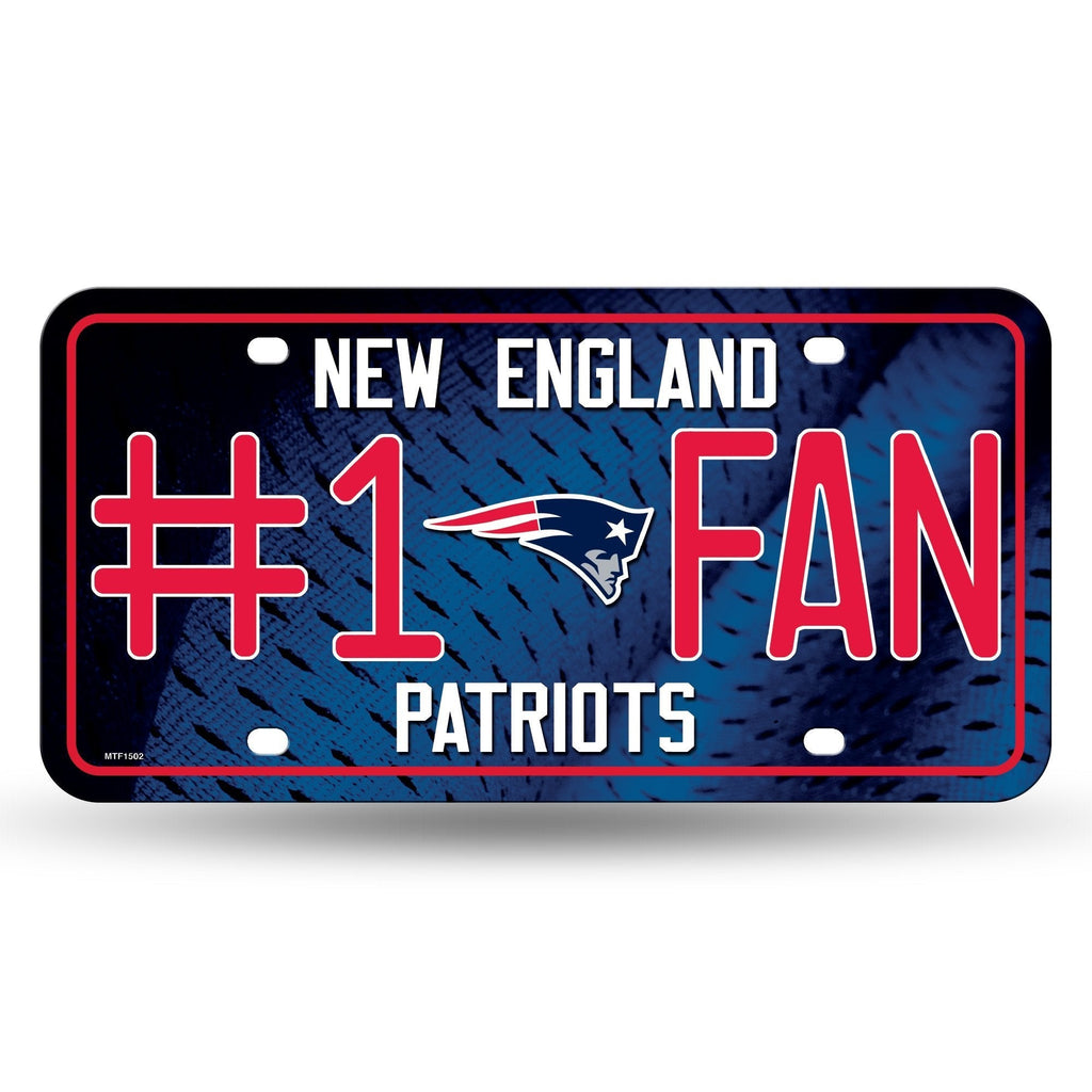 NFL Rico Industries #1 Fan Metal License Plate Tag, New England Patriots - NewNest Australia