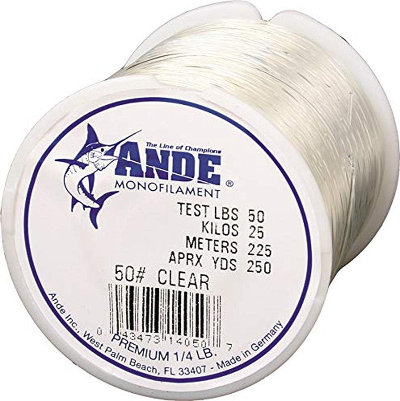 Ande Monofilament Line (Clear, 50 -Pounds Test, 1/4# Spool) - NewNest Australia