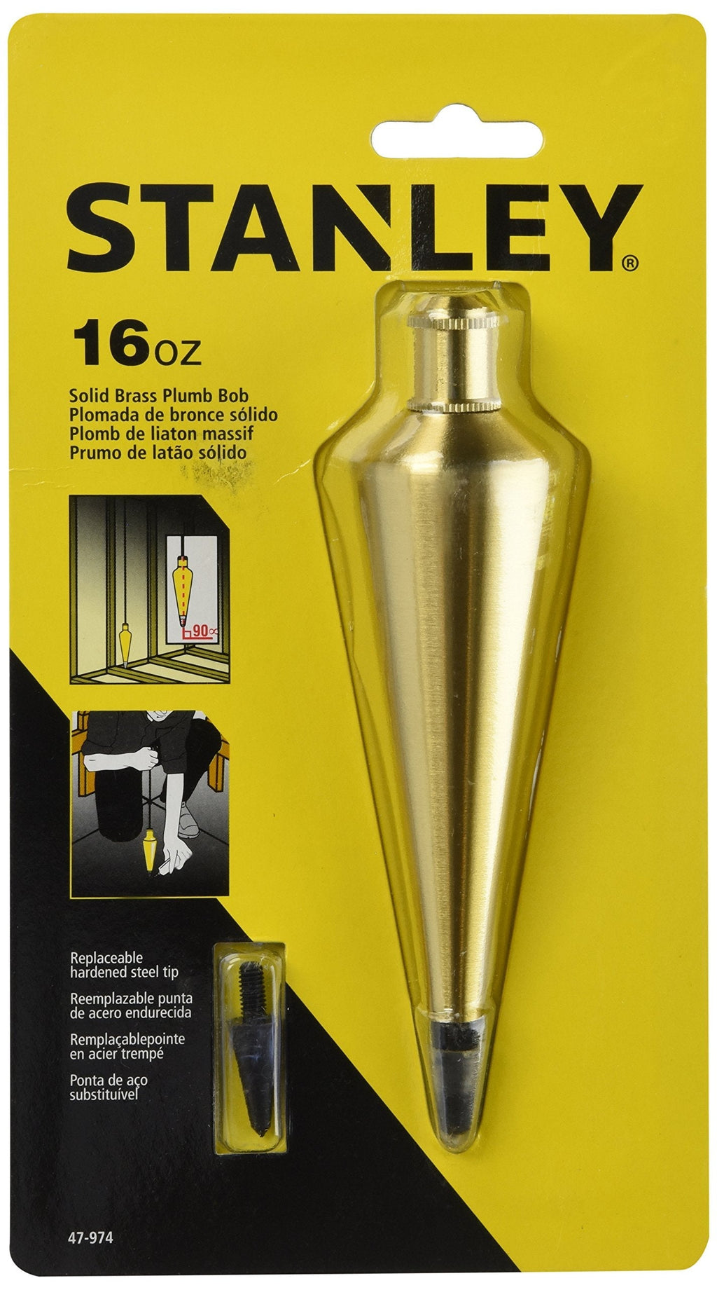 STANLEY Plumb Bob, Brass, 16-Oz (47-974) - NewNest Australia