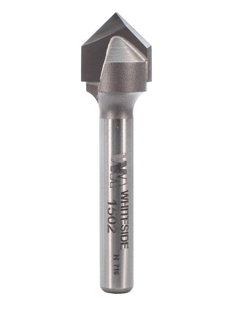 Whiteside Router Bits 1502 V-Groove Bit with 90-Degree 1/2-Inch Cutting Diameter and 1/4-Inch Point Length - NewNest Australia