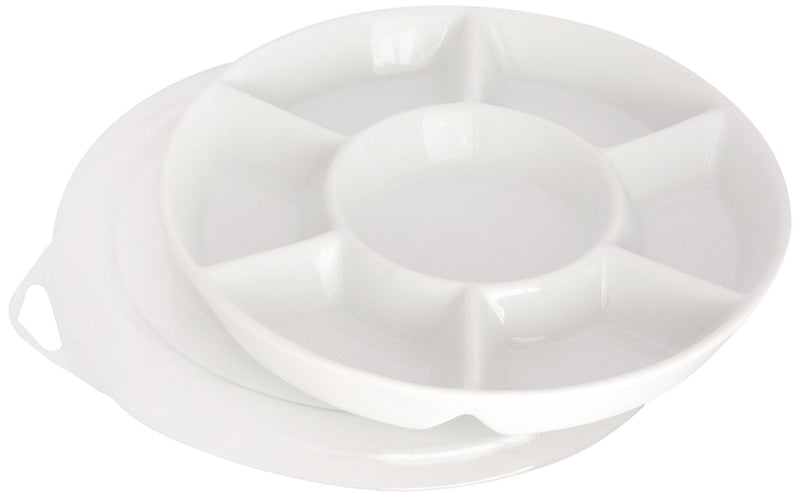 Jack Richeson Porcelain Palette 7 Well Round with Plastic Cover - NewNest Australia