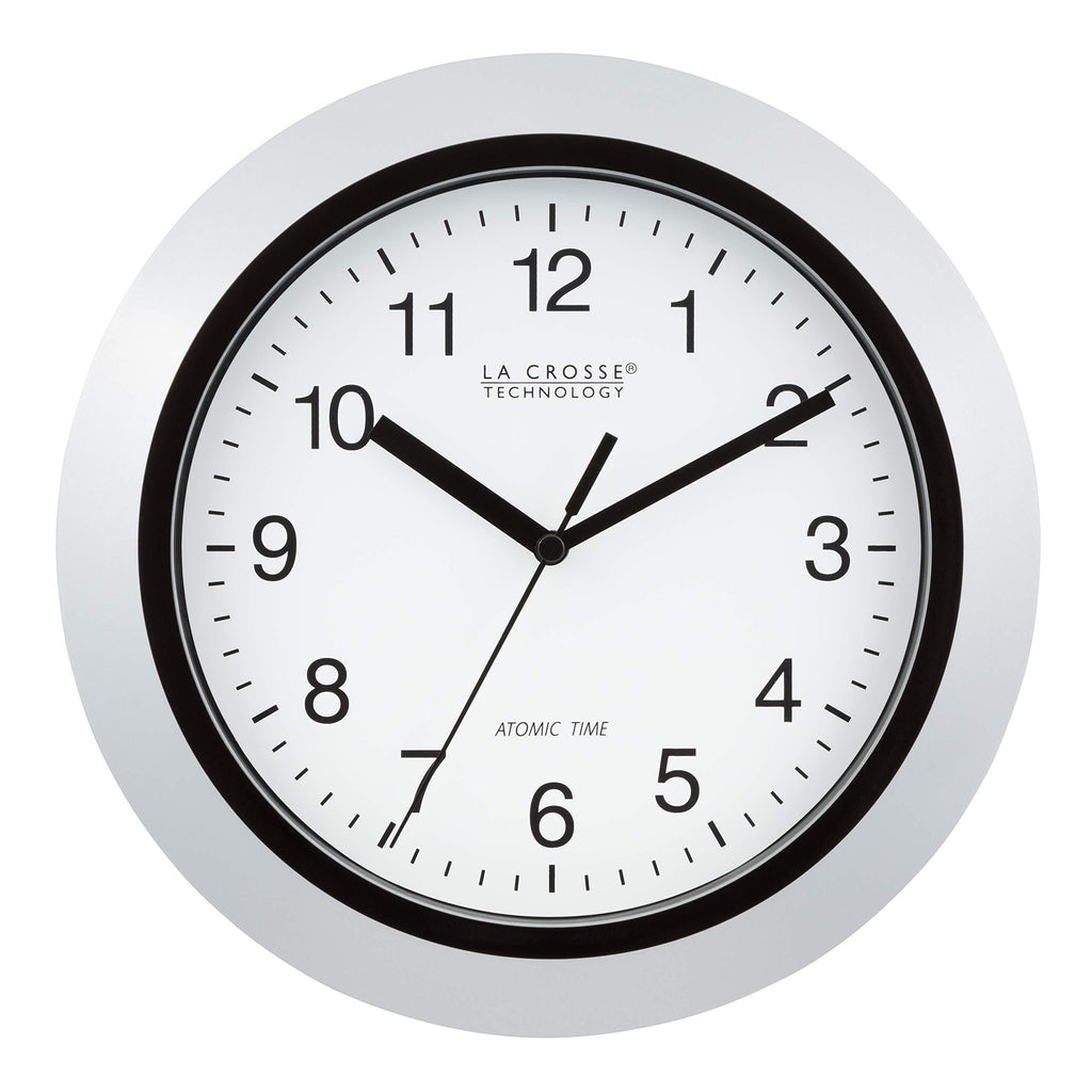 NewNest Australia - La Crosse Technology Atomic Analog Wall Clock, 10", Silver 