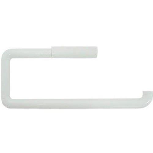 NewNest Australia - iDesign Plastic Wall Mounted Metal Paper Towel Holder, Roll Organizer for Kitchen, Bathroom, Craft Room, 13" x 5" - White Mounted Paper Towel Holder 