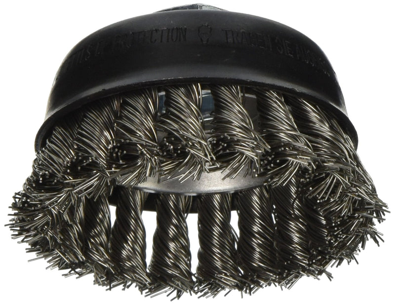 BOSCH WB504 3-Inch Cup Brush, Knotted, Stainless Steel, 5/8-Inch x 11 Thread Arbor - NewNest Australia