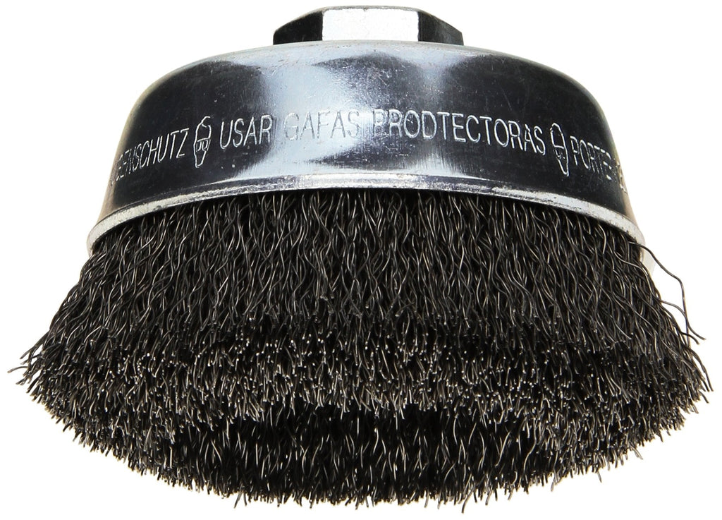 BOSCH WB524 3 1/2-Inch Crimped Carbon Steel Cup Brush, 5/8-Inch x 11 Thread Arbor - NewNest Australia