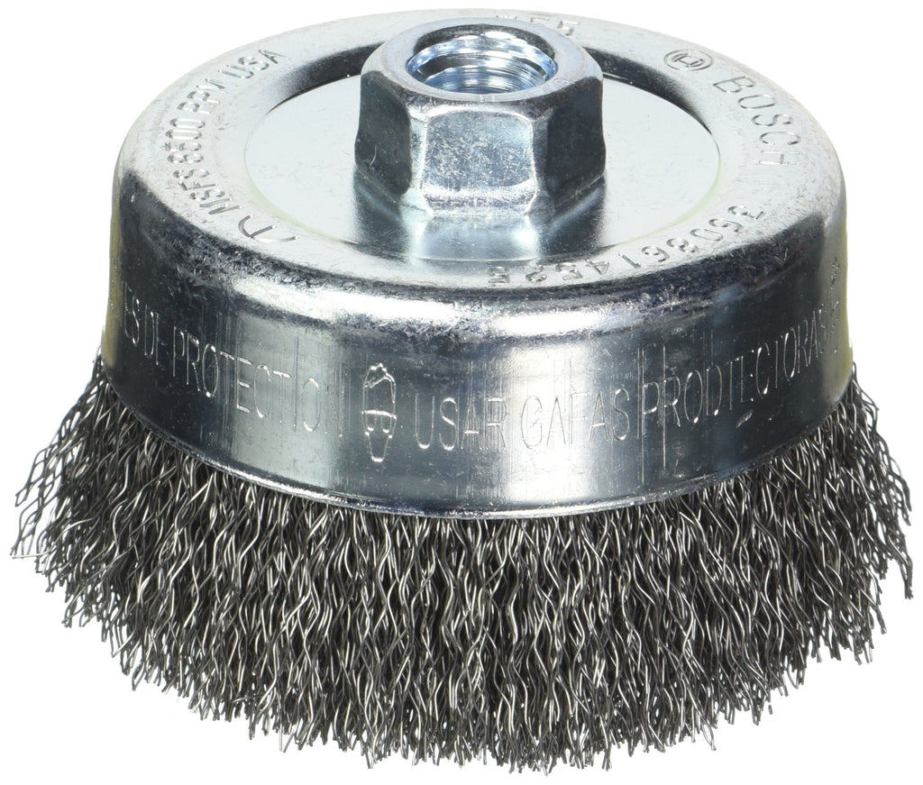 BOSCH WB525 4-Inch Crimped Carbon Steel Cup Brush, 5/8-Inch x 11 Thread Arbor - NewNest Australia