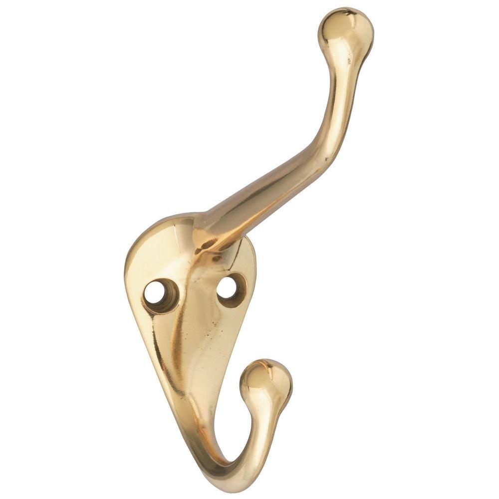 NewNest Australia - National Hardware N198-101 V1960 Coat and Hat Hook in Solid Brass Updated Packaging 