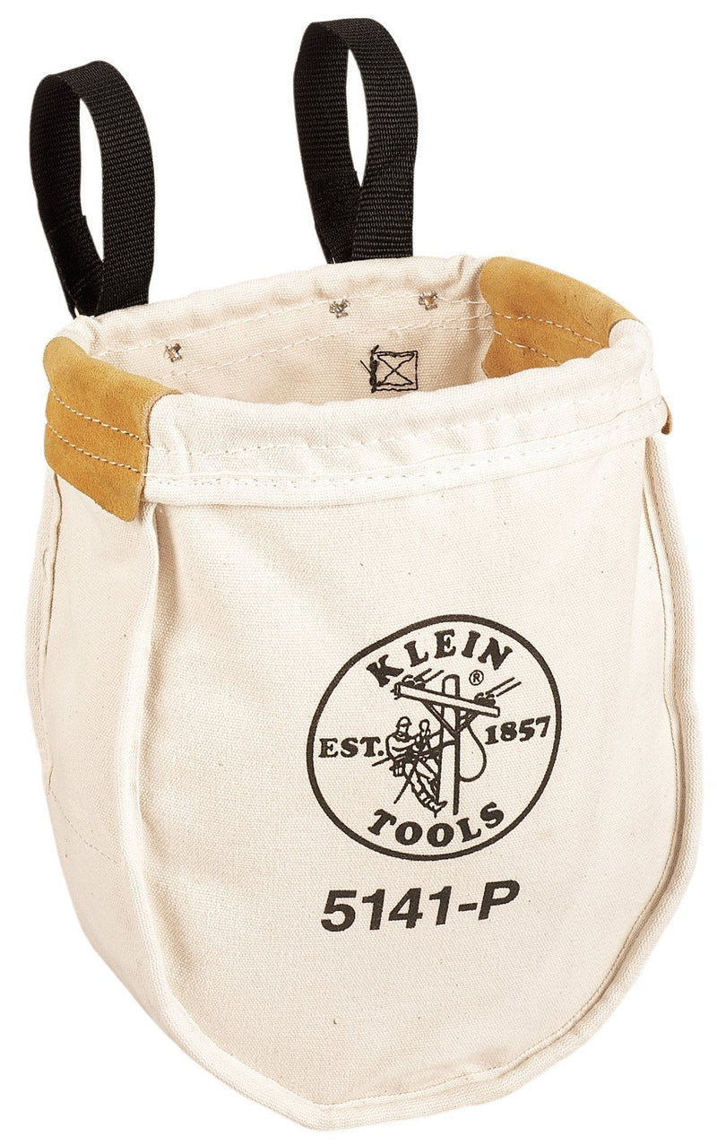 Klein Tools 5141P Heavy Tool Bag, No. 8 Canvas Utility Bag, Reinforced with Tough Tanned Leather, Loop Belt Connection, 10 x 5 x 12-Inch - NewNest Australia