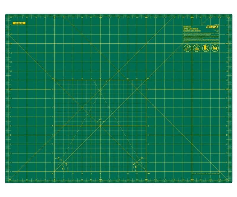 OLFA 18" x 24" Self Healing Rotary Cutting Mat (RM-SG) - Double Sided 18x24 Inch Cutting Mat with Grid for Quilting, Sewing, Fabric, & Crafts, Designed for Use with Rotary Cutters (Green) 18 Inches - NewNest Australia