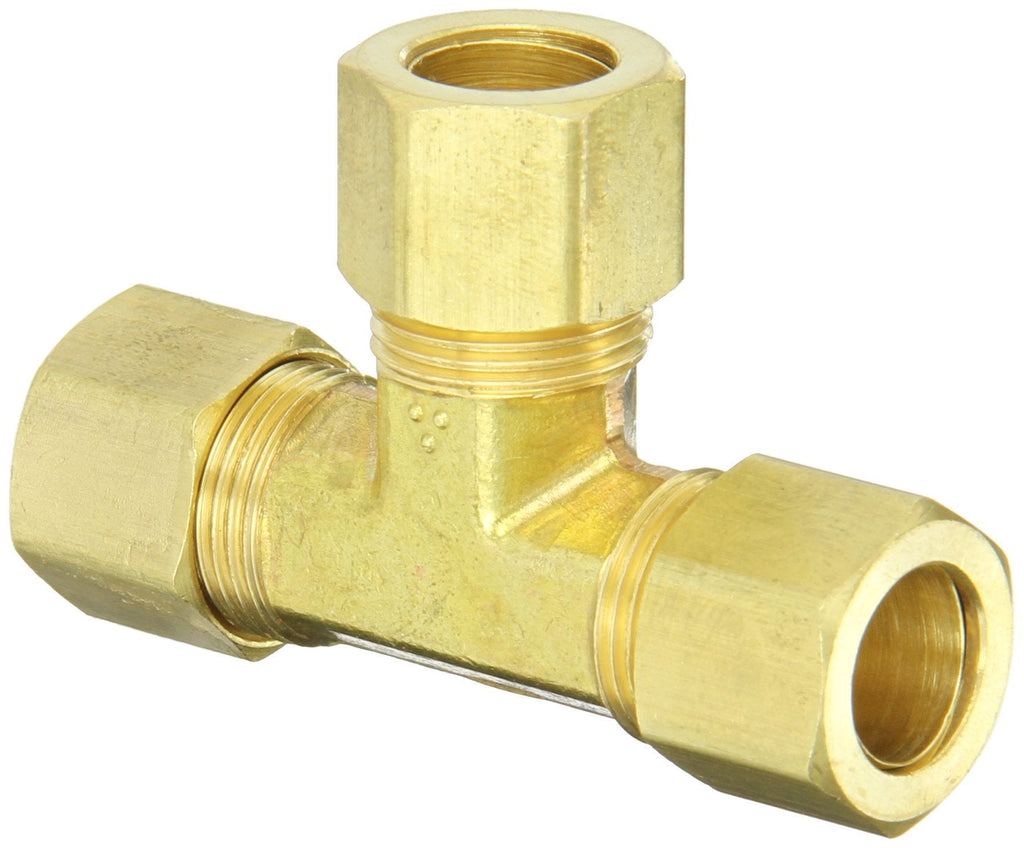 Anderson Metals 50064 Brass Compression Tube Fitting, Tee, 1/2" x 1/2" x 1/2" Tube OD - NewNest Australia