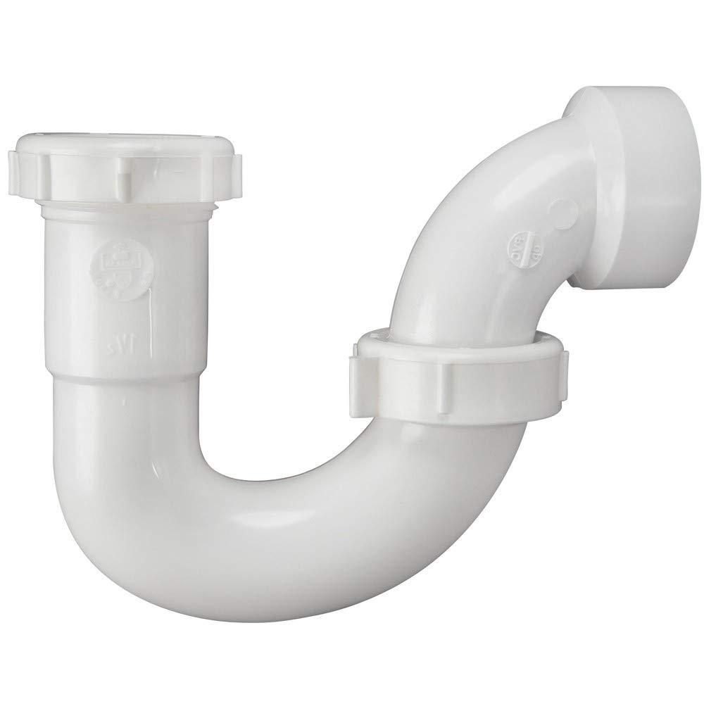 Keeney 500K 1-1/2-Inch or 1-1/4-Inch by 1-1/2-Inch Sink Trap with Elbow, Connects to Schedule 40, White - NewNest Australia