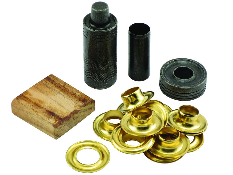 General Tools 1/2" Grommet Tool Kit - 12 Solid Brass Grommets for Tarps Repair, Fabric Rings, Reinforcing Canvases, & Canopies - NewNest Australia