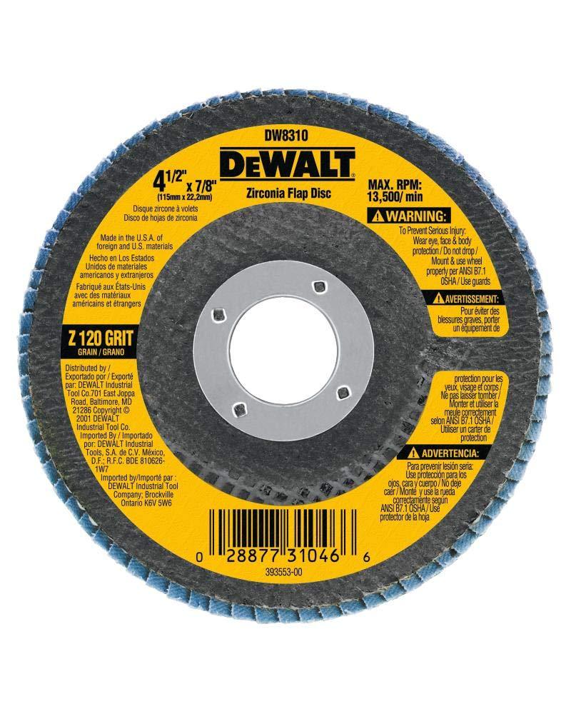 DEWALT DW8310 4-1/2" x 7/8" 120 Grit Zirconia Angle Grinder Flap Disc - NewNest Australia