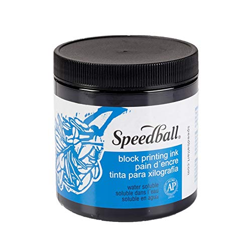 Speedball Water-Soluble Block Printing Ink, 8-Ounce Jar, Black - NewNest Australia