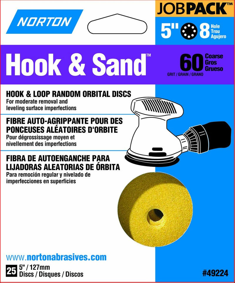 Norton 49224 Hook and Loop Sanding Disc, 5 in, 60 Grit - NewNest Australia