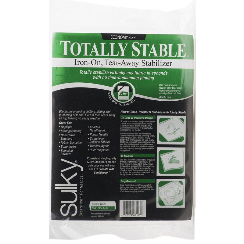 Sulky Totally Stable Iron-On Tear-Away Stabilizer, 20 by 3-Yard - NewNest Australia