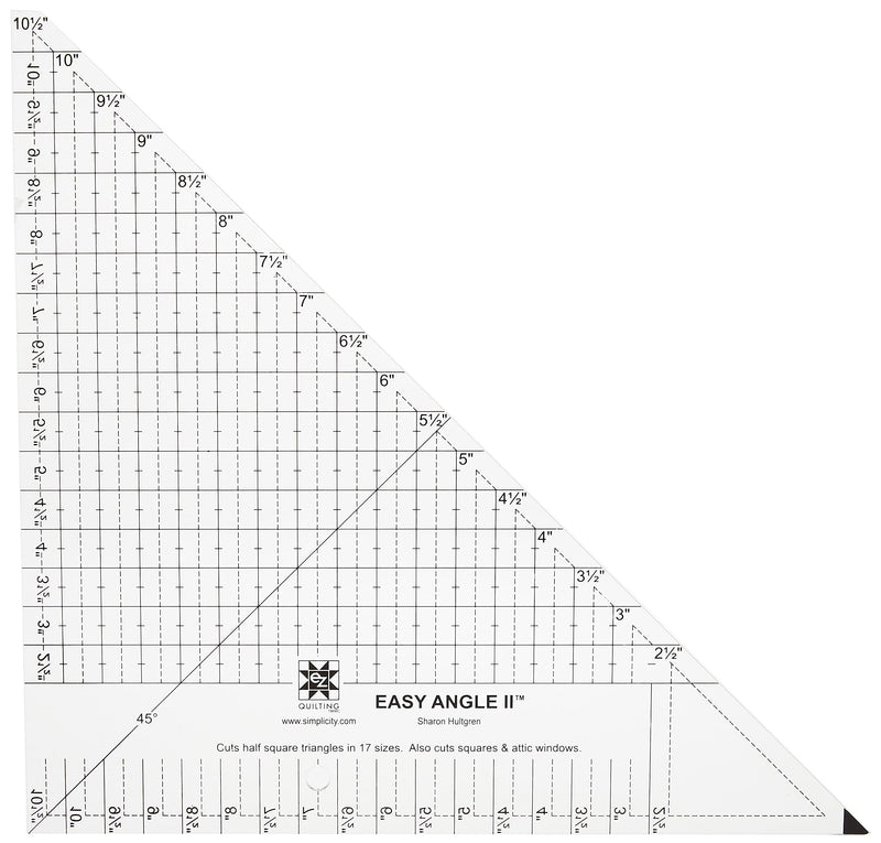 EZ Quilting, 10.5" Simplicity Triangle Ruler and Quilting Template, 10 Inches, Clear, Black 1 - NewNest Australia