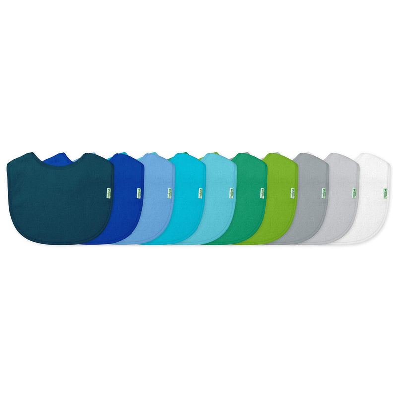 green sprouts Stay-dry Baby Bibs (10 pack) Waterproof protection, Adjustable hook-&-loop closure, Machine washable 10 Count (Pack of 1) Blue - NewNest Australia