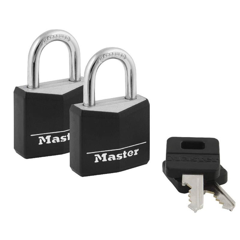 Master Lock 131T Covered Aluminum Keyed Alike Padlocks, 2 Pack, Black, 2 Count - NewNest Australia