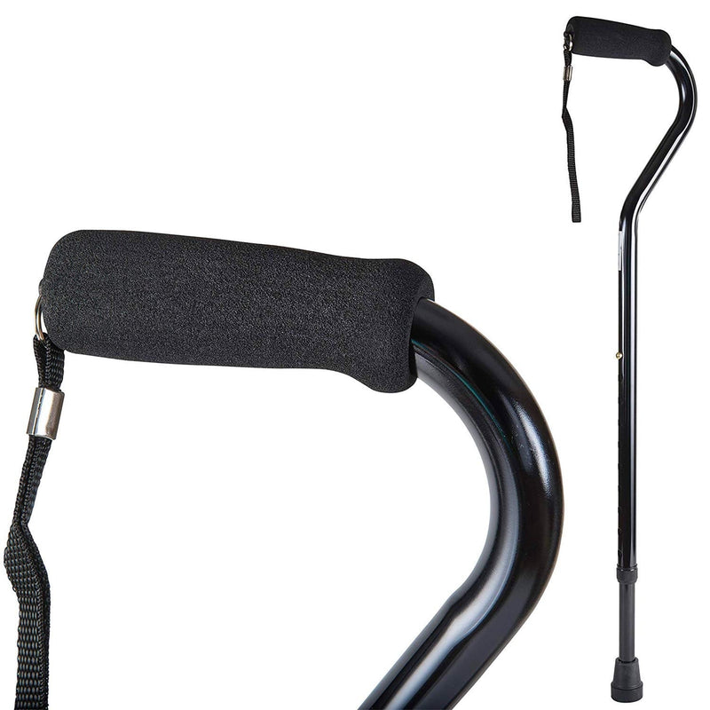DMI Walking Cane and Walking Stick for Adult Men and Women, Lightweight and Adjustable from 33-37 Inches, Supports up to 250 Pounds with Ergonomic Soft Foam Offset Hand Grip and Wrist Strap, Black - NewNest Australia