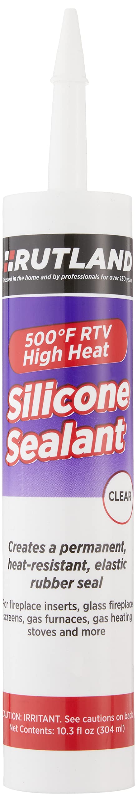 Rutland Products 76C 500-Degree RTV High Heat Silicone Seal, 10.3-Ounce Cartridge, Clear, USA Made, 10 Fl Oz PACK - NewNest Australia