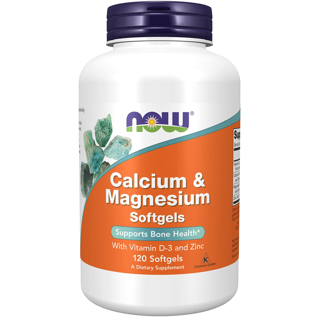 NOW Supplements, Calcium & Magnesium with Vitamin D-3 and Zinc, Supports Bone Health*, 120 Softgels - NewNest Australia