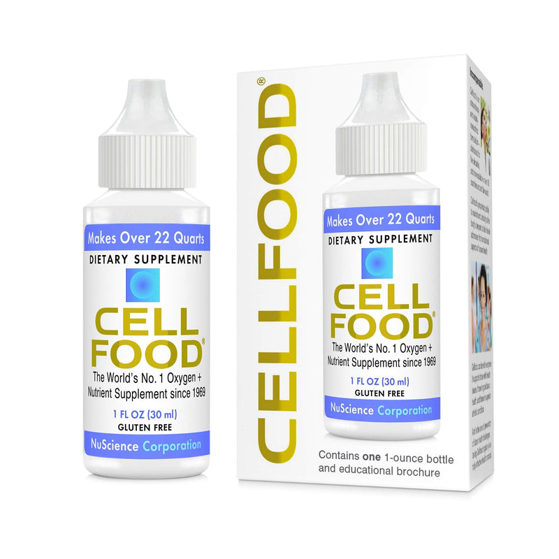 Cellfood Liquid Concentrate, 1 fl oz - Oxygen + Nutrient Supplement - Supports Immune System, Energy, Endurance, Hydration & Overall Health - Gluten Free, Non-GMO, Cert. Kosher - Makes Over 22 Quarts 1 Fl Oz (Pack of 1) - NewNest Australia