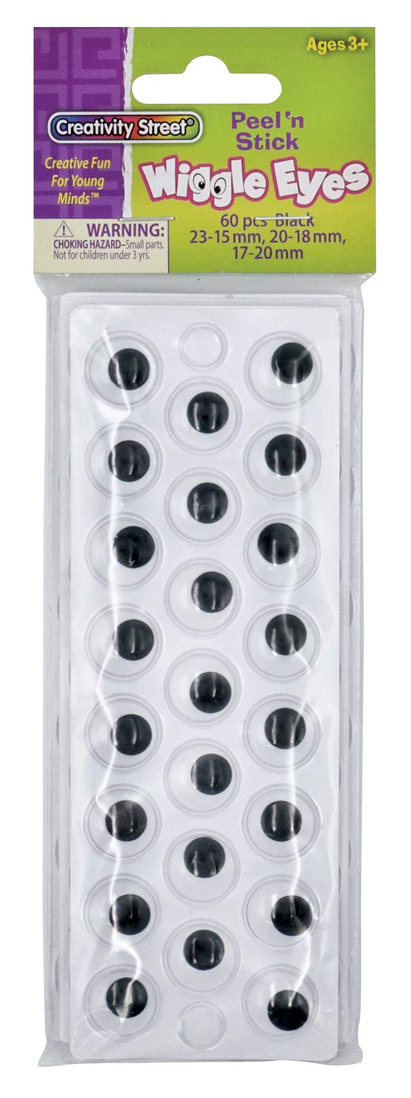 Creativity Street AC3437-02 Peel and Stick Wiggle Eyes, Black, 60 Piece (Pack of 1) - NewNest Australia