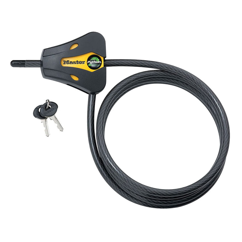 Master Lock 8419DPF Python Cable Lock with Key, 1 Pack Black and Yellow - NewNest Australia